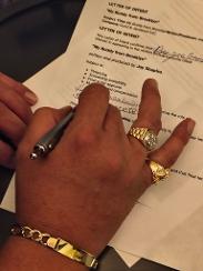 Big Joe Pepe Gambino signing loi for My Buddy from Brooklyn