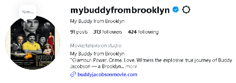 Buddy from Brooklyn Instagram Page - Horse Racing Tracks - Social Media Marketing - Motion Pictures